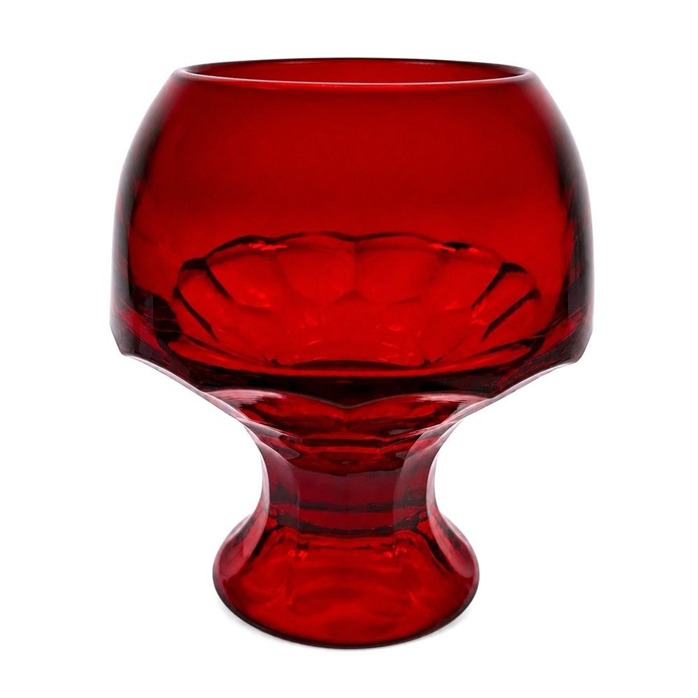 VTG 1972 Viking Glass Georgian Glimmer Ruby Red Candle Holder 5 3/4" Lamp #7200